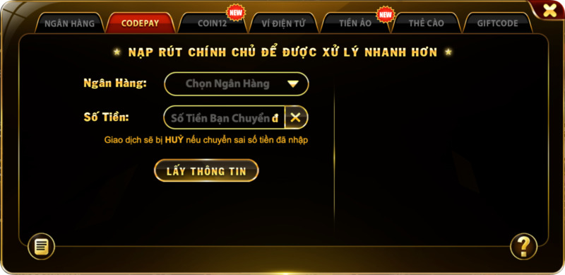 Go88 có đến 7 cổng nạp tiền 