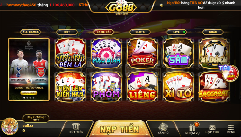 game bài đổi thưởng tại Go88