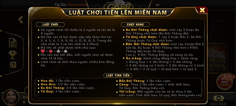 luật chơi Tiến Lên Miền Nam Go88