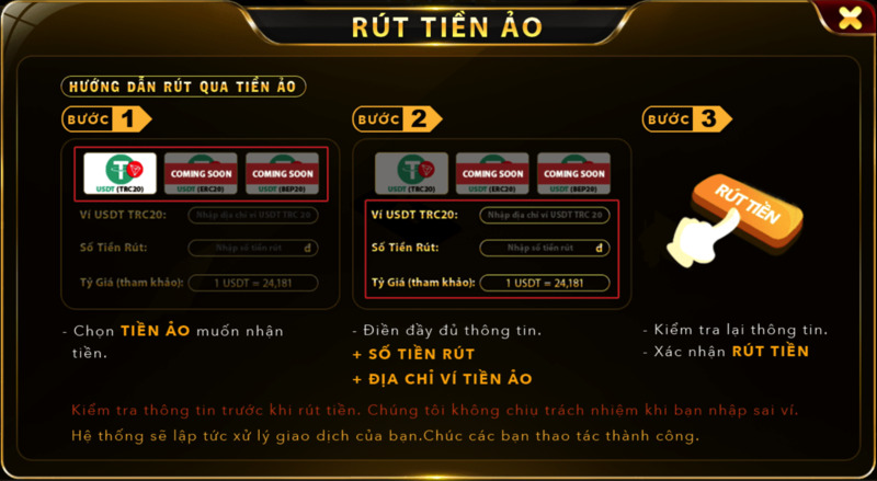 cách rút tiền trên go88 bằng tiền ảo