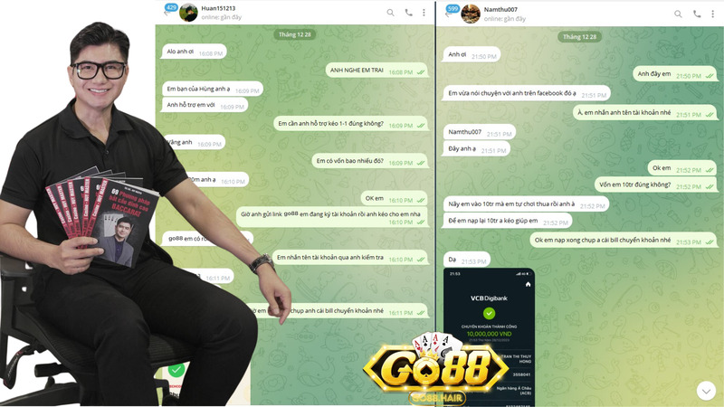 Chia sẻ của Huy BCR khi kéo member về bờ tại cổng game Go88