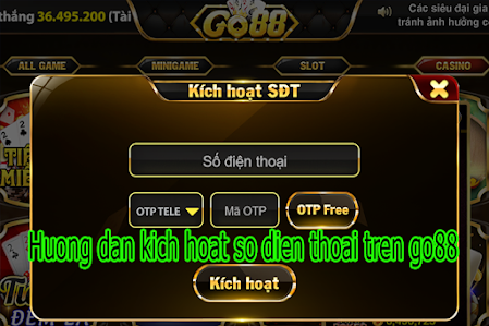 Go88 game bài kích hoạt sdt tặng tiền